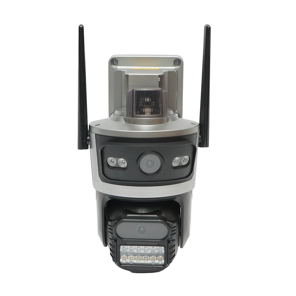 Camera supraveghere lentila duala 4 MP, cartela sim 4G, WIFI 2.4 GHz cu panou solar 7.6W, baterie 18650 incarcare rapida, rotativa 360 grade PTZ cu senzor de miscare, detectie umana PIR, alarma, night vision si aplicatie iCSee